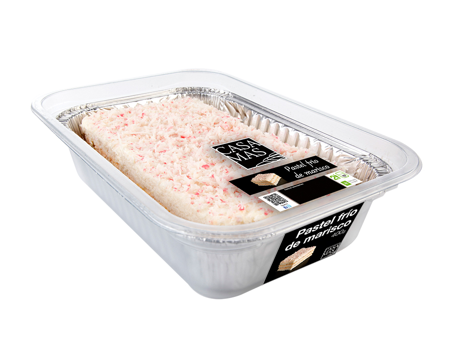 Pastel frío con marisco