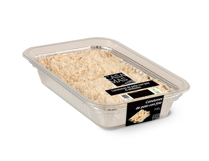 Canelones de pato y foie