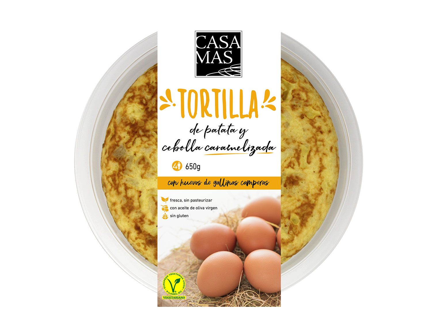 Tortilla de patata y cebolla caramelizada