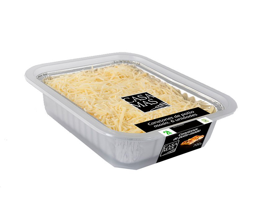 Canelones de pollo asado